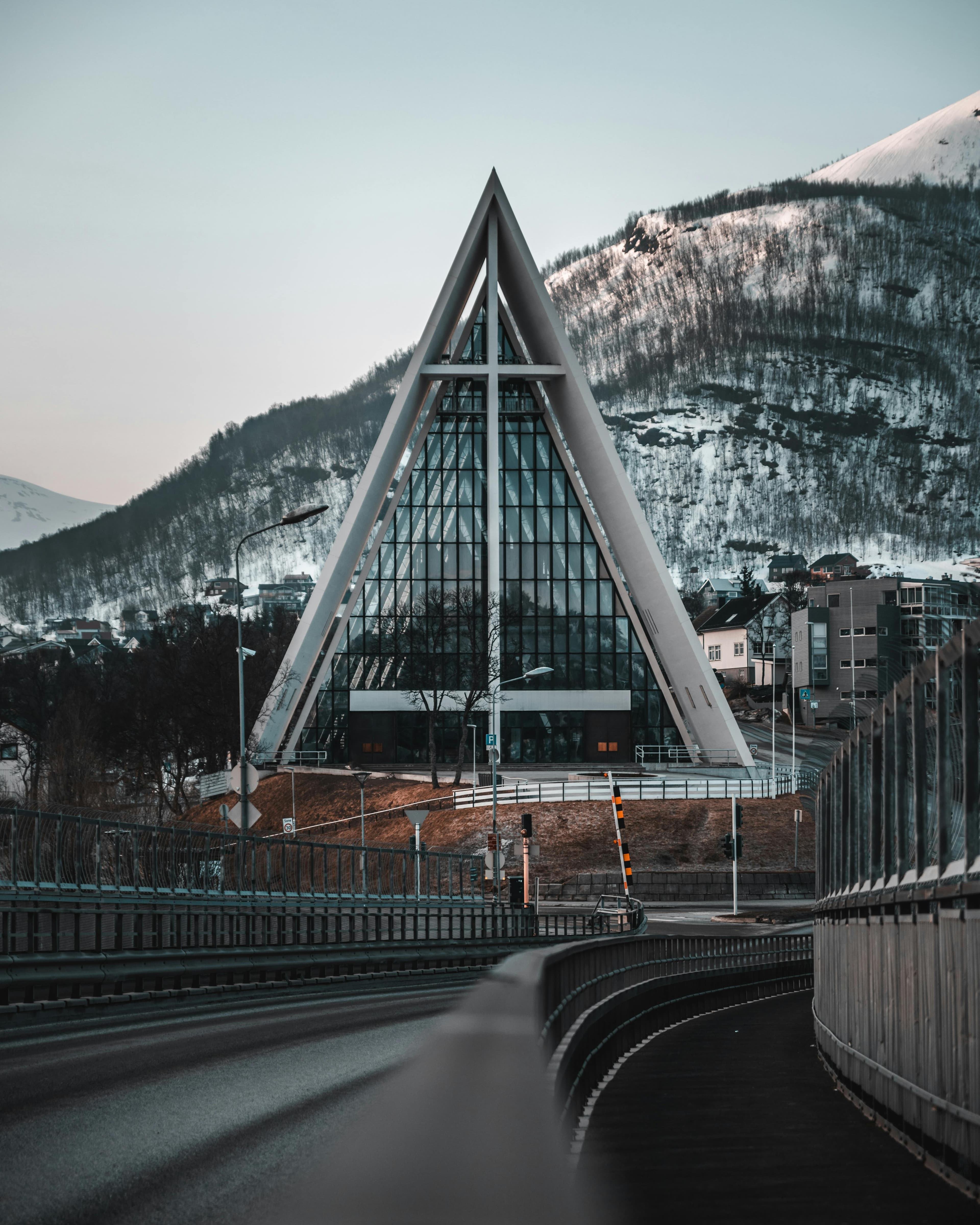 The Arctic Cathedral in Tromso during winter